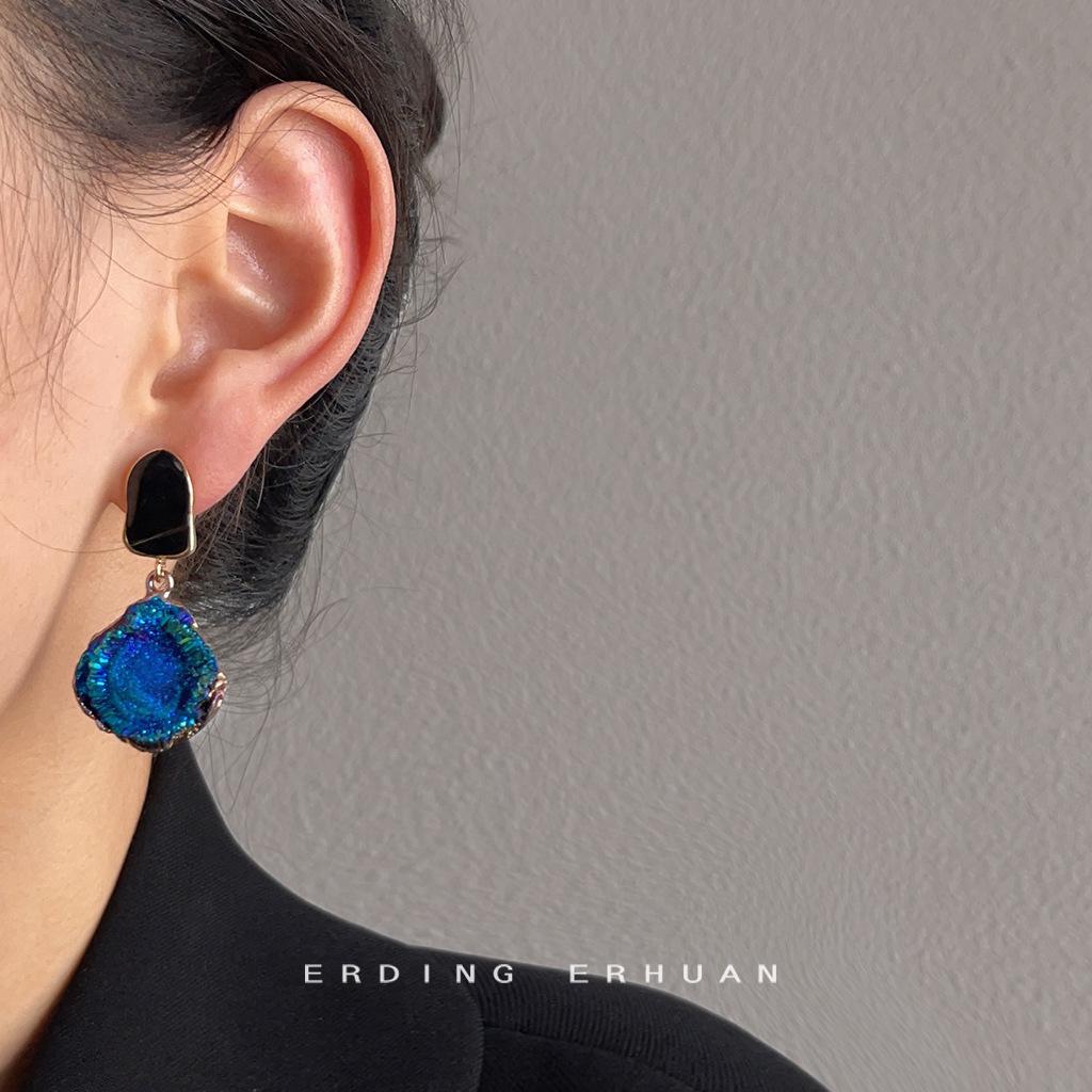Blue Galaxy 925 Sterling Silver Earrings with 14K Gold Plating – Elegant, Fashionable, Versatile for Women