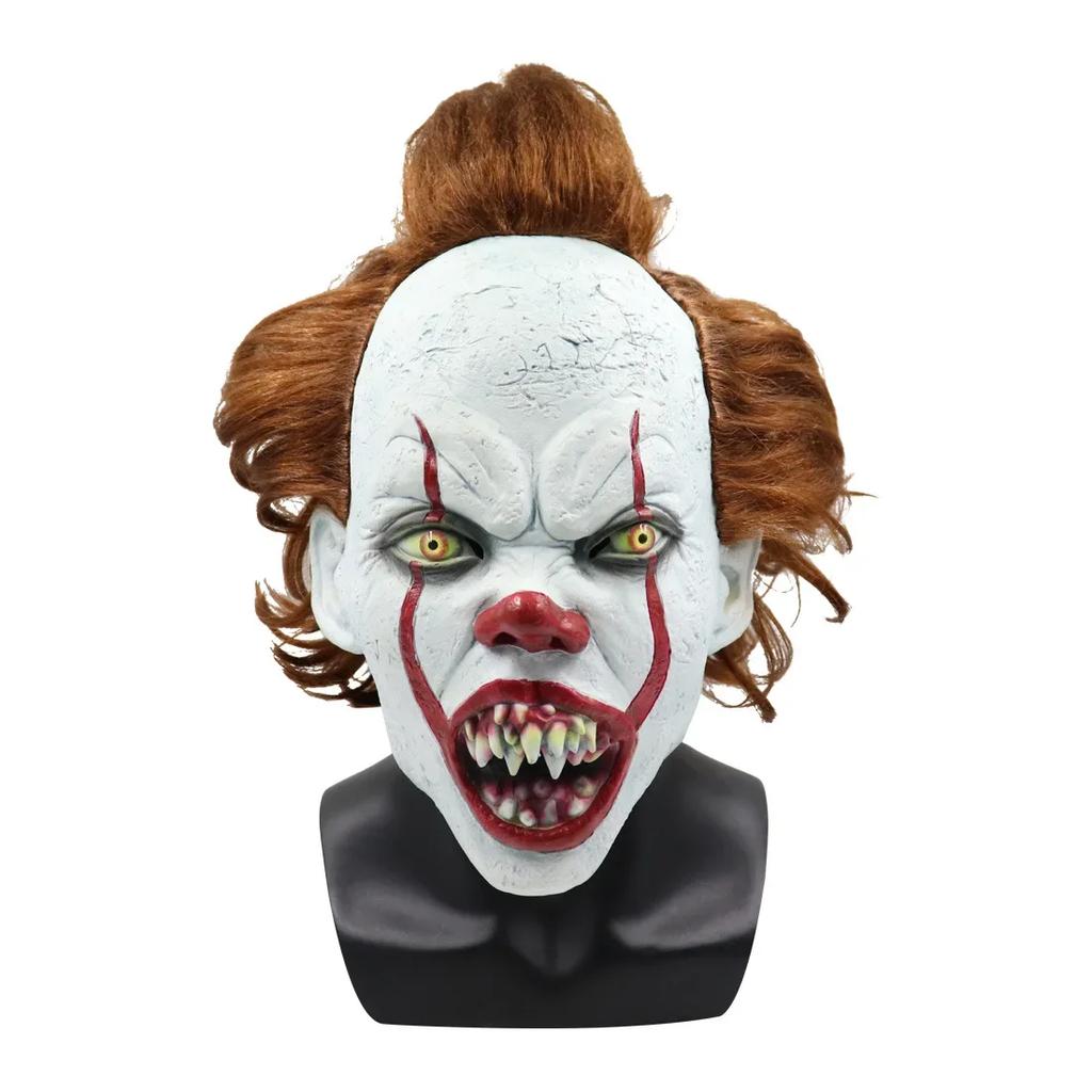 Joker 2 Latex Glow Cosplay Mask Horror Halloween LED Wig
