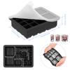 Silicone Ice Cube Mold Reusable Square Ice Cube Molds with Lid Whiskey Cocktail Freezer DIY Ice Maker Barware Kitchen Gadgets