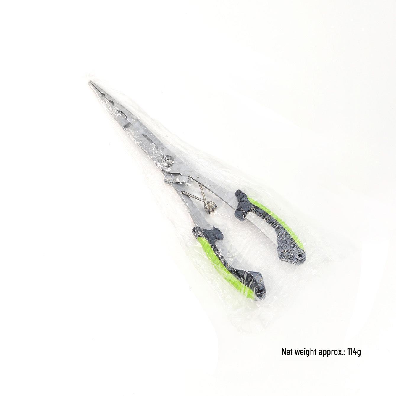 

Многофункциональные рыболовные плоскогубцы с длинным носом: Приманка, Зажим для пасти рыбы, Молоток, Лескорез и Инструмент для контроля крючка.