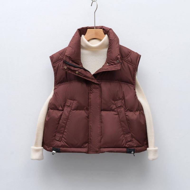 Autumn and winter new women's short thickened stand-up collar loose large size fashion vest vest down vest