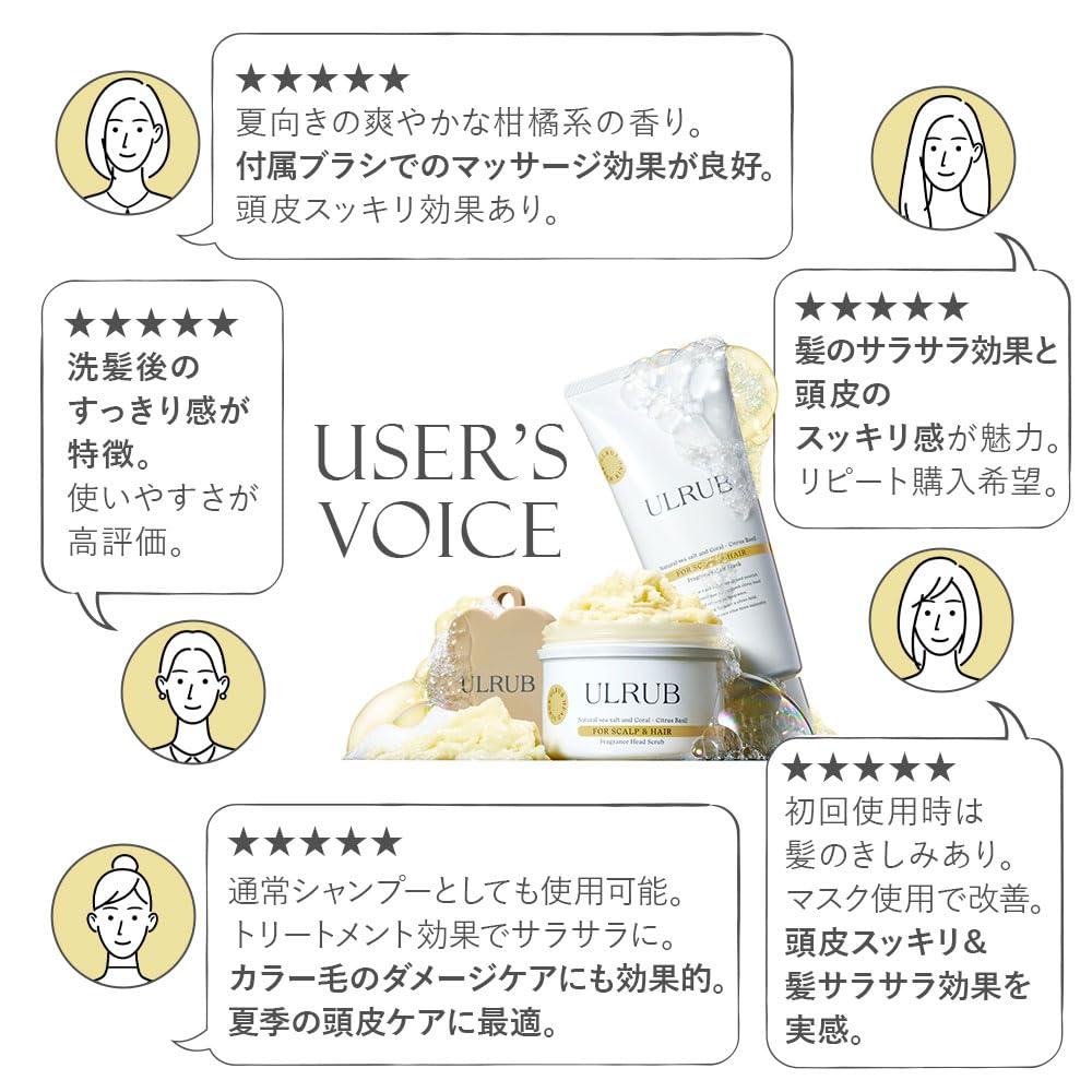 ULRUB Ullove Head Scrub Hair Mask Scalp Care Hair Care Set with Scalp Hair Exfoliating Pore Scalp Scalp Hair Damage Day [Spa Experience] 200g, 200g,