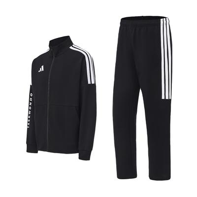 Taekwondo 3-Stripes Classic Retro Straight Leg Long Pants Stand Collar Jacket Cotton Two-Piece Casual Sports Suit CLTR02NHJT+TR411TK