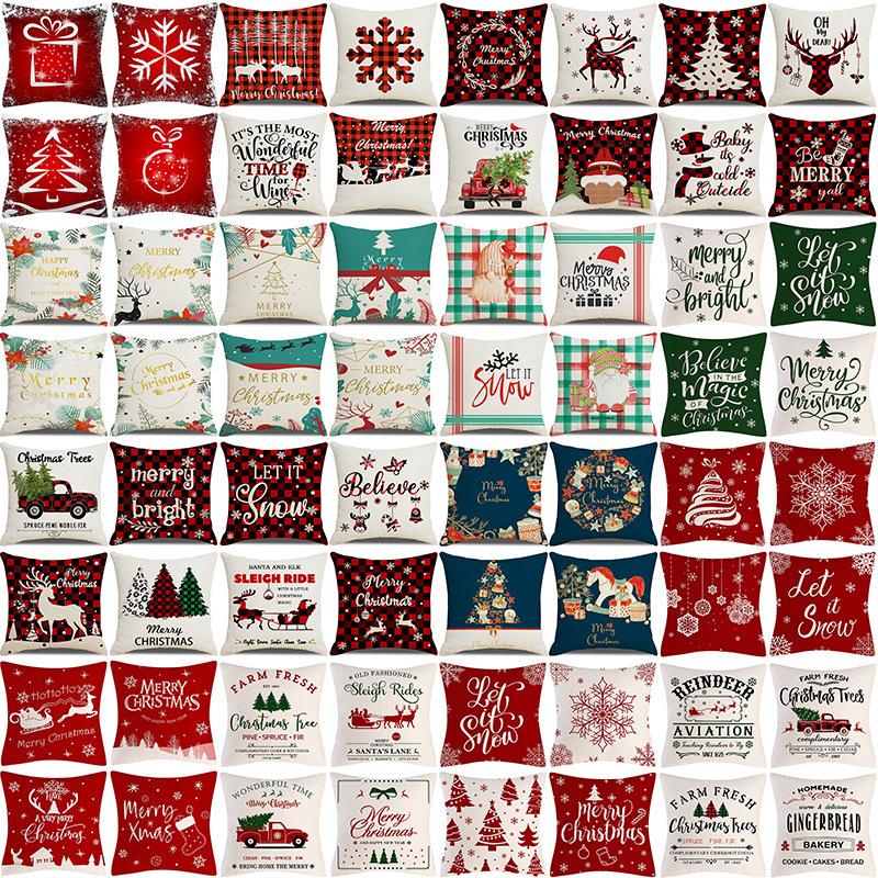 Christmas Pillowcase Combination Multi-patterned Cushion Party Festive Sofa Living Room Pillowcase Pillowcase