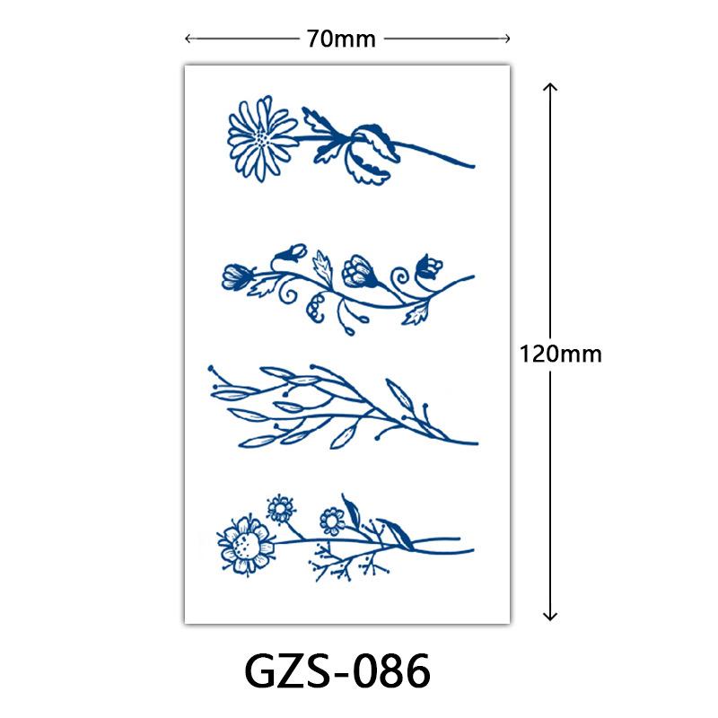Flower Herbal Semi-Permanent Tattoo Sticker, Small Picture Juice Tattoo Sticker, Sweat-Proof Tattoo