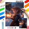 Disney Princess Anna oil painting art set handmade diy gift home decoration.winter night lantern portrait wall art painting kits