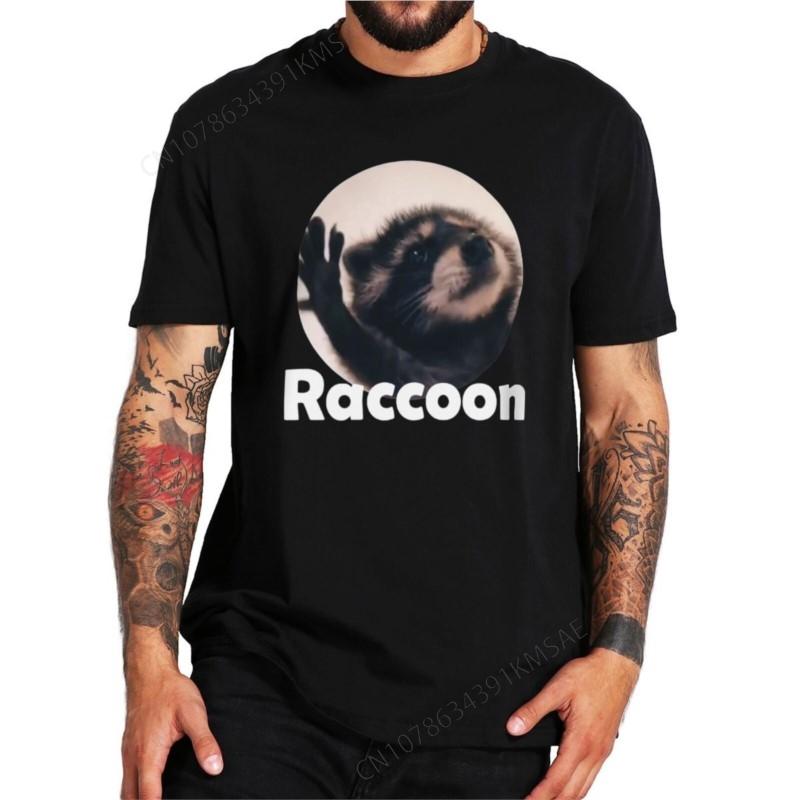 Dancing Raccoon T Shirt Retro Funny Raccoons Dance Meme Geek Gift Tee Tops Casual Cotton Soft Unisex T-shirts EU Size