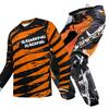 Set completo abbigliamento motocross per bambini Kit Maglia Pantaloni Youth bambino verde Moto nero 3 4 5 6 7 8 9 10 anni Tuta fuoristrada blu arancio Enduro cross ragazzo ragazza
