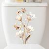3D Realistic Flower & Butterfly Toilet and Window Stickers, Lifelike Waterproof Removable Bathroom Wall Decals