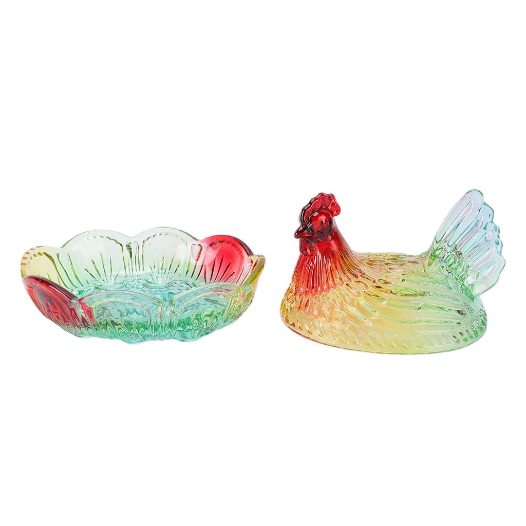 Kippen Snoep Glazen Pot met Deksel Decoratieve Vintage Snoepschaal voor Huis Keuken Eettafel