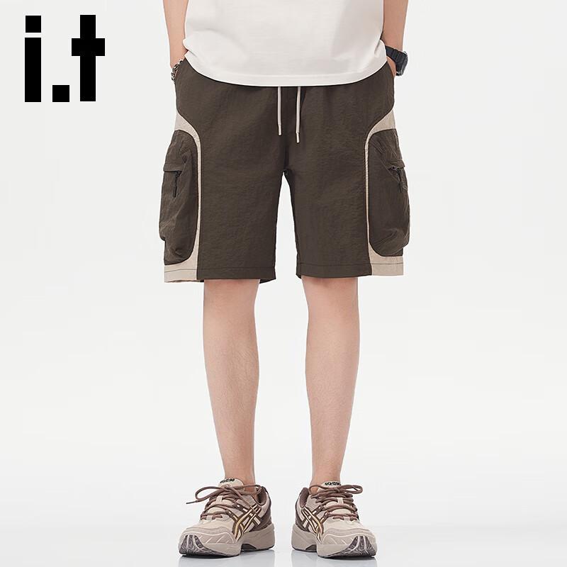 Izzue IT Men's Color-Block Ice Silk Cargo Shorts
