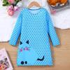 Source Manufacturer Direct Sales Autumn Polka Dot Long-sleeved Dress Toddler Girl Home Children's Skirt Nightgown