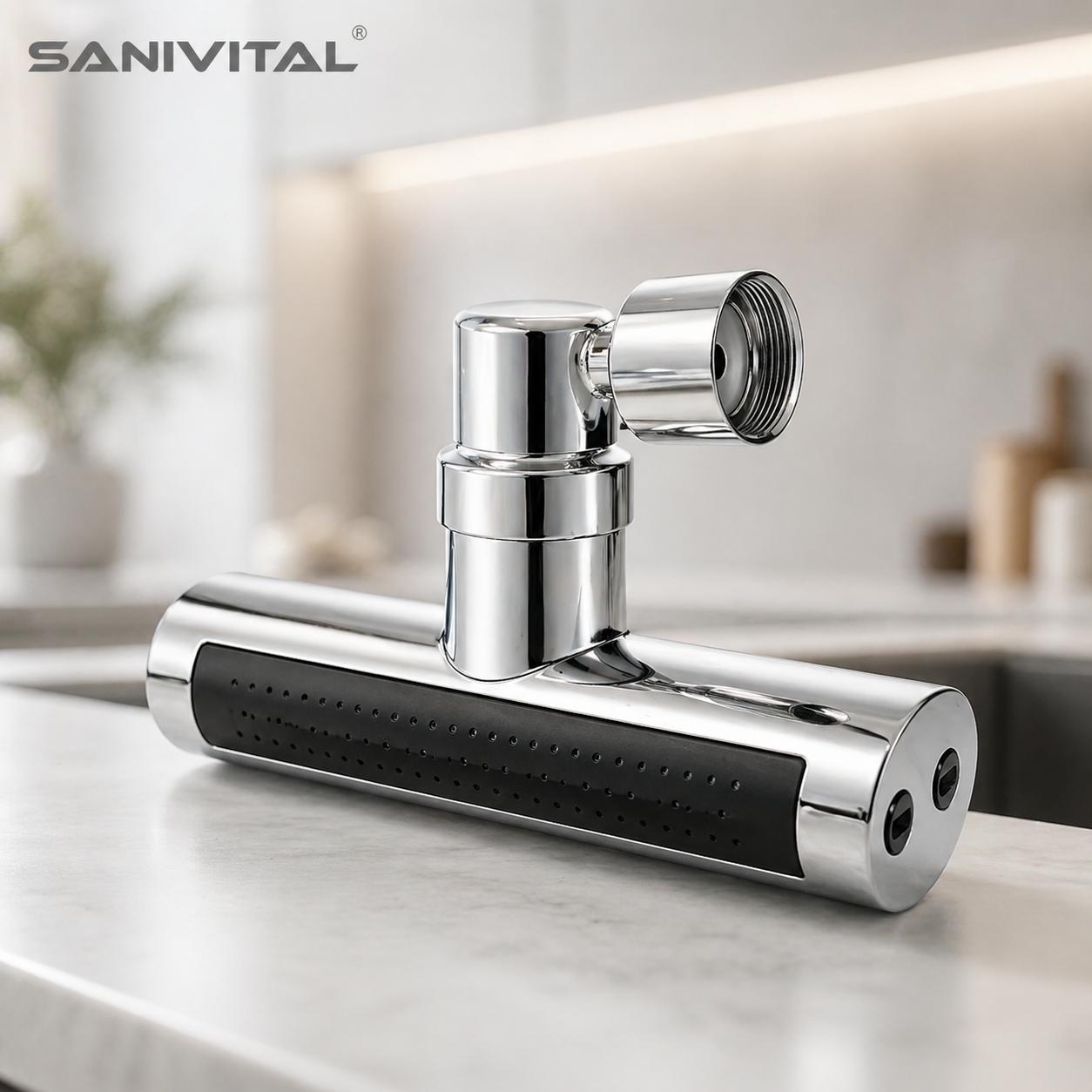 SANIVITAL New Design 4 Mode Waterfall Kitchen Faucet Spout ABS Water Saving Nozzle Faucet (White,Kitchen Faucet Spouts) белый