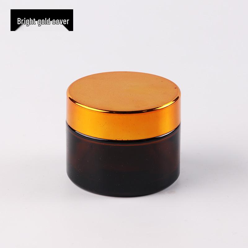 Amber & Brown Glass Cosmetic Jars - 50g, 100g, 30g (Travel Container for Face Cream & Ointment)