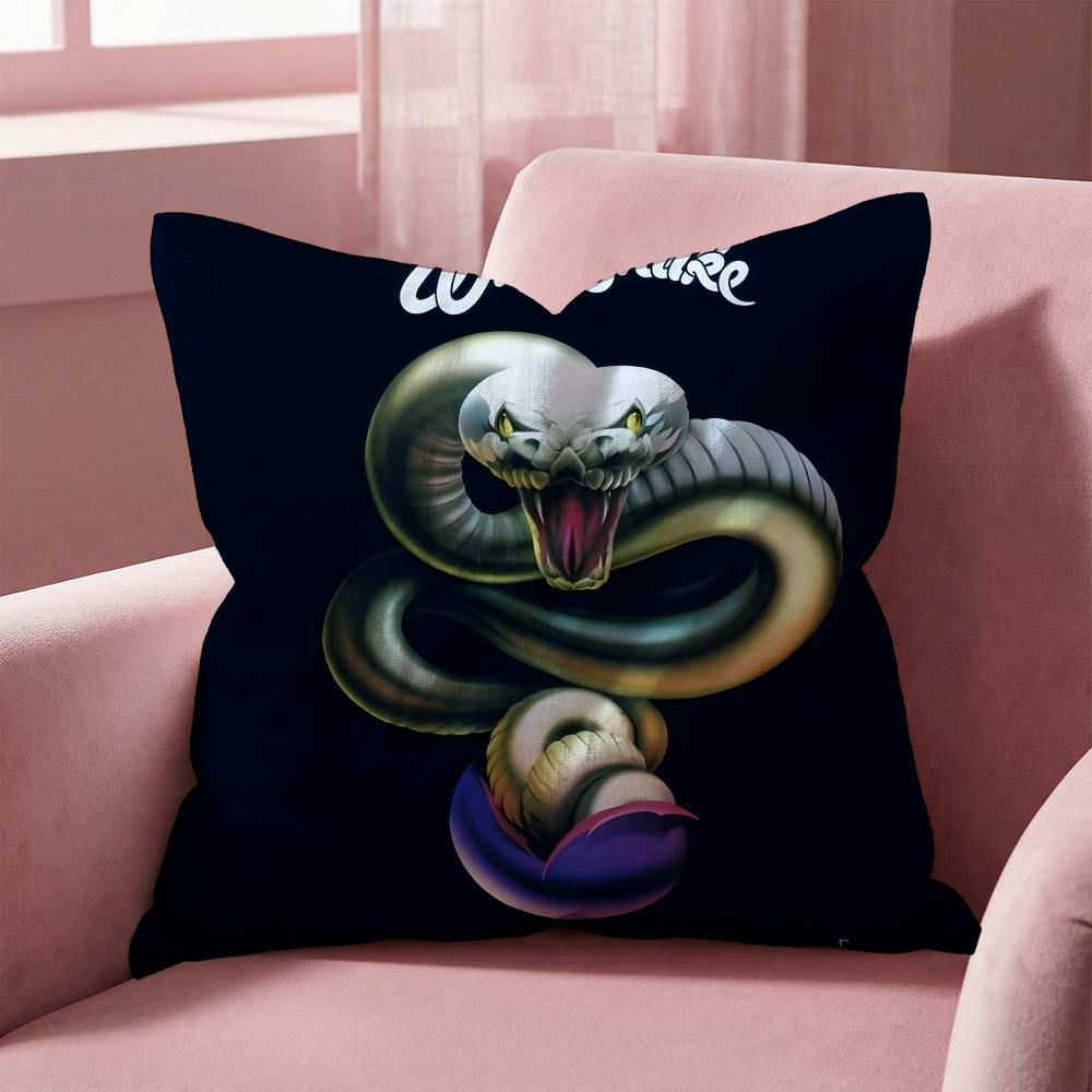 Whitesnake Cushion Cover Multi-Scene Pillow Cover for Home & Car - Reversible, Soft & Durable for Daily Use