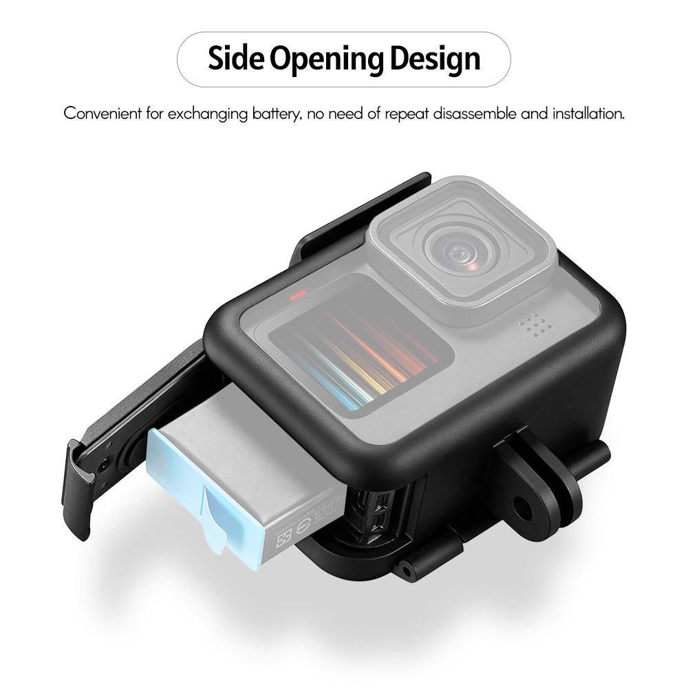Plastic Action Camera Cage Protective Housing Case with Base Adapter Lens Cover Replacement for GoPro Hero 9 10