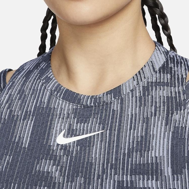 Nike Dri-Fit Court Slam Casual Crew Neck Sleeveless Dress With Logo Women Dresses Lightning-Blue FQ2492-437