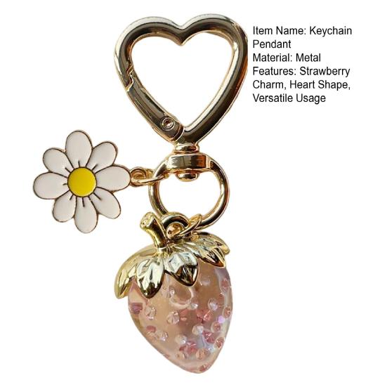 Dívčí přívěsek na klíče Jahoda Přívěsek ve tvaru srdce Přívěsek na klíče Taška na klíče Přívěsek na klíče Peněženka Ornament Příslušenství do auta