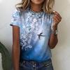 Fashion Women's T-shirt 3d Floral Plants Print Tshirt For Women Elegant Graphic Tops Tees Female Camisetas Flower Clothes Y2k