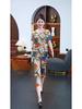 Ice Silk Summer Fashion Suit for Elderly Women - Short Sleeve Grandma's Casual Attire
