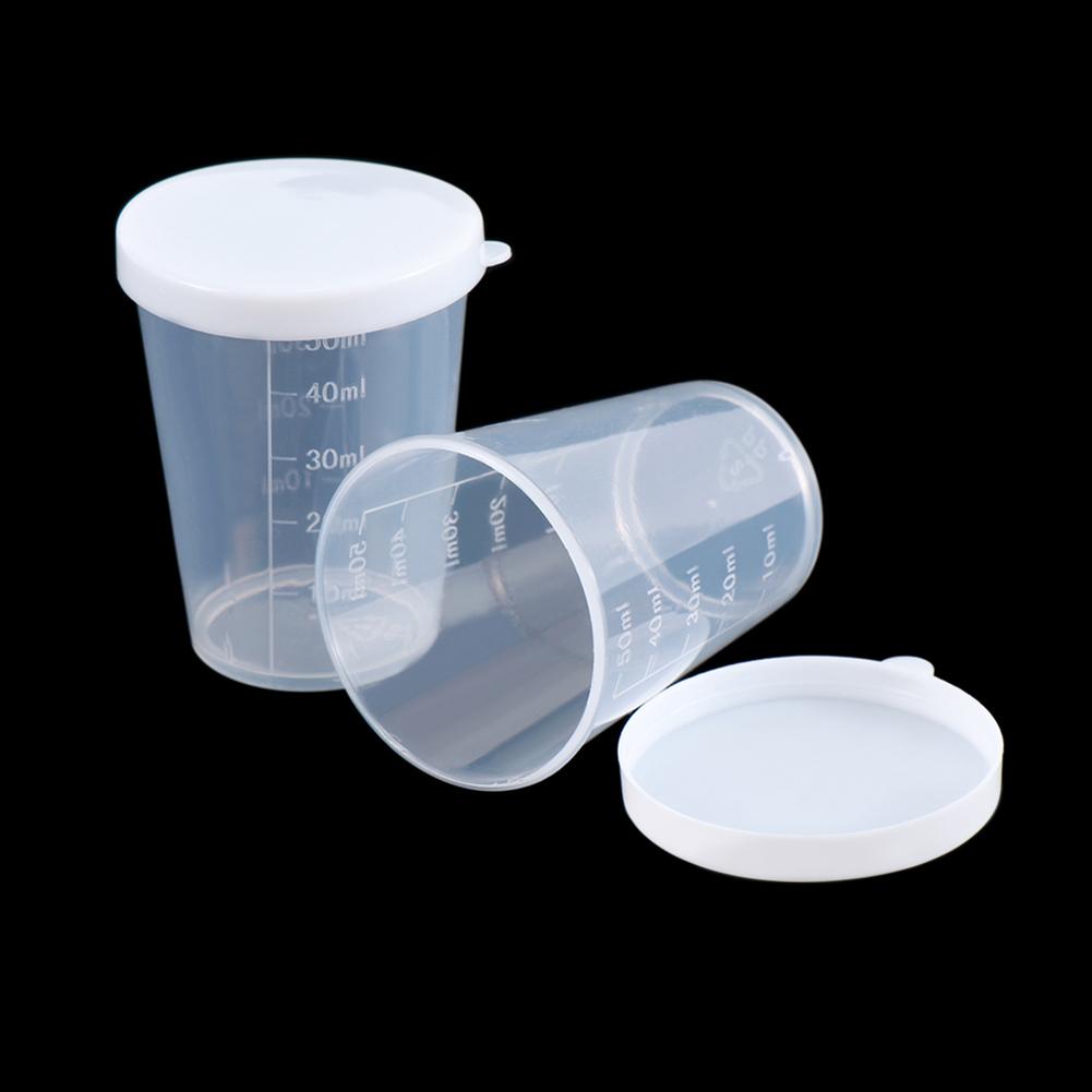 10Pcs Measuring Cups With Lid Transparent Plastic Scale Beaker Cups Lab Container Jugs Kitchen Baking Tool
