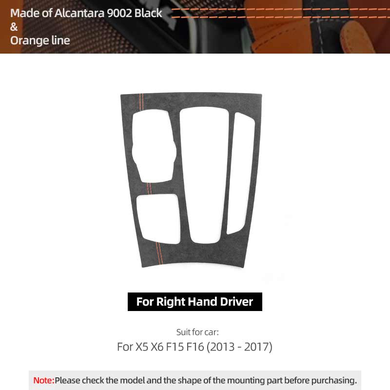 For BMW X5 F15 X6 F16 Made of Alcantara Car Interior Gear Shift Knob Panel Trim Frame Performance Stickers Tuning Accessories