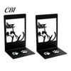 Bookends 1 Pair Metal Cat Book Ends, Cute for Shelves, Decorative Heavy Duty Support Stopper Home Office Desk Bookshelf Decor Non-slip Bookend