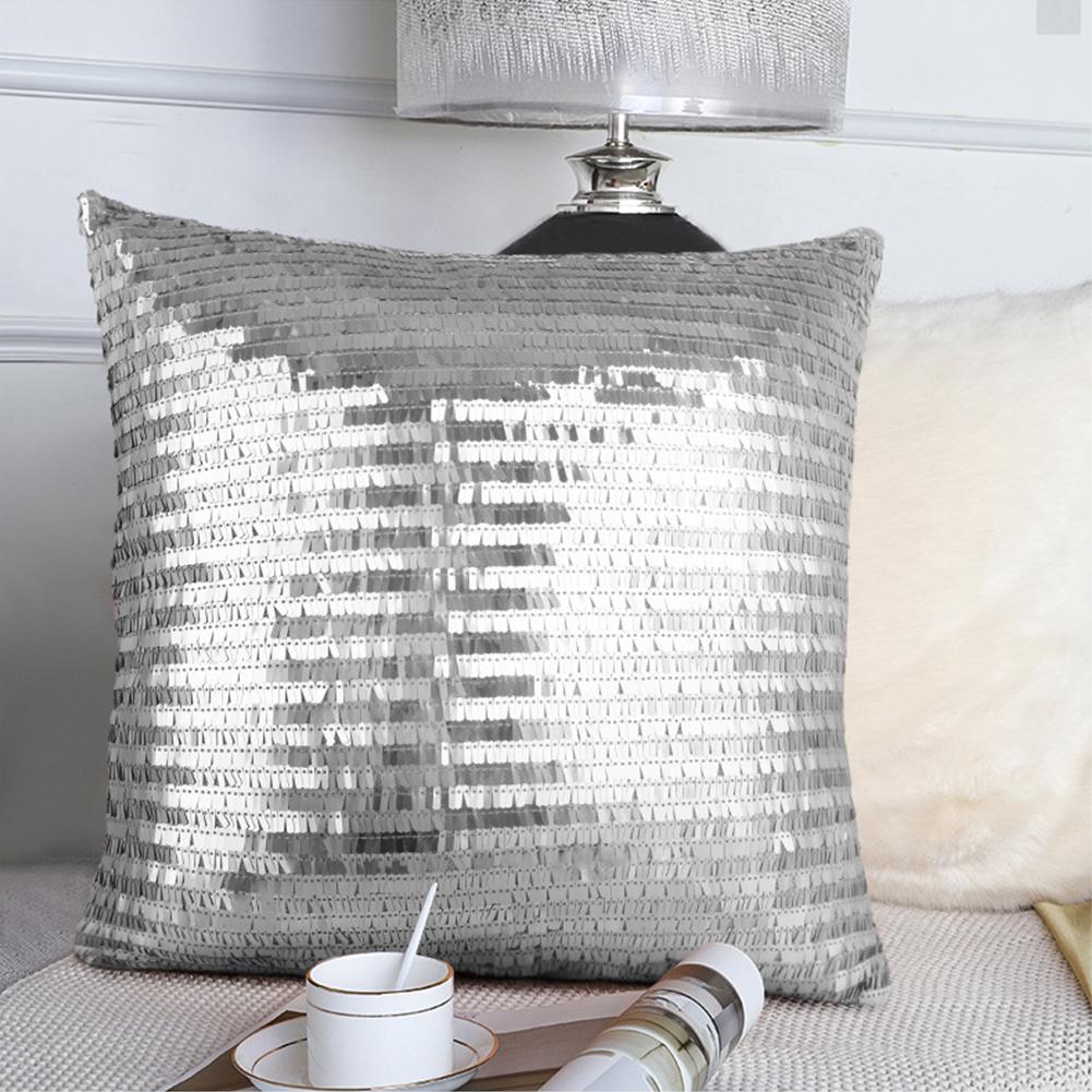 1pcs Glitter Bling Sequin Pillow Covers Solid Color Luxurious Fashion Square Cushion Cases Throw Pillowcase For Wedding Party