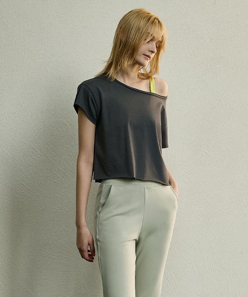 Debiweeo Semi Bootcut Elastic Waist Pants Devi-B0070-Matcha Green