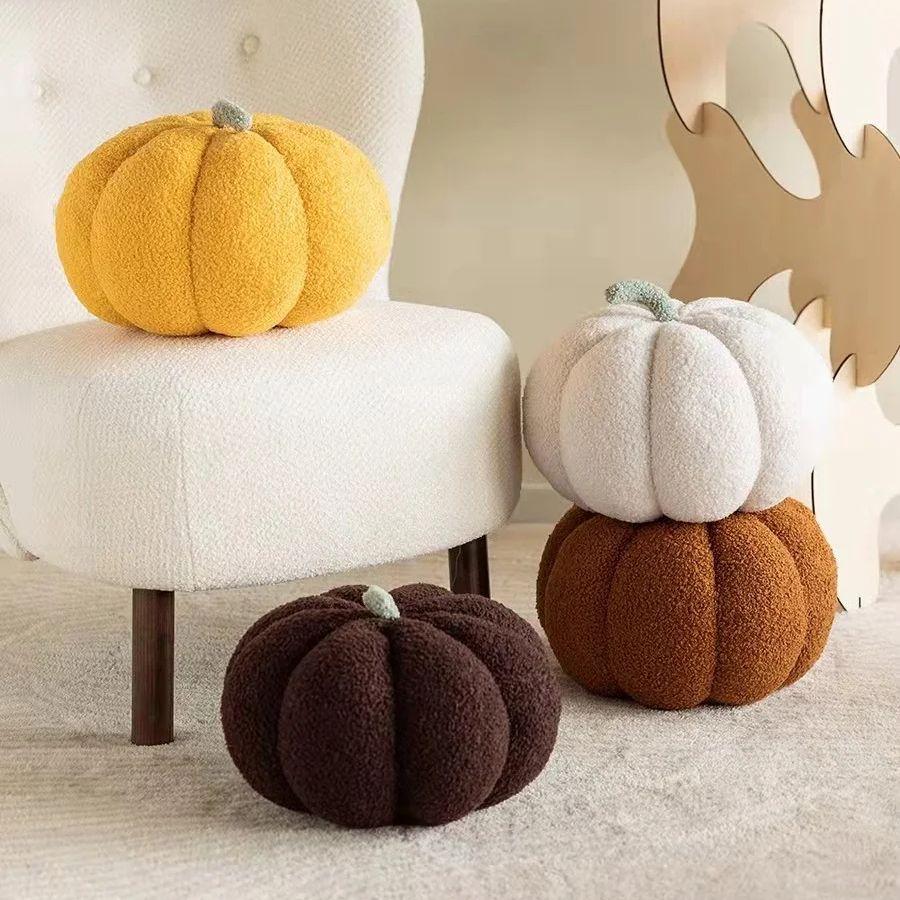 Binchi Fitness Unisex Pink Thanksgiving Pumpkin Pillow 3D Pumpkin Shaped Pillow Plush Pillow Decorative Pumpkin Throw Pillows For Autumn Fall Bedroom Sofa