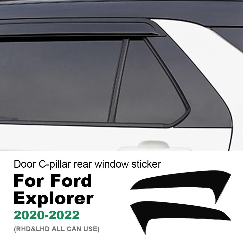 For Ford Explorer 2020 2021 2022 2023 2024 2025 Glossy Black Window Door Column C Pillar Post Cover Trim Stainless Steel Sticker