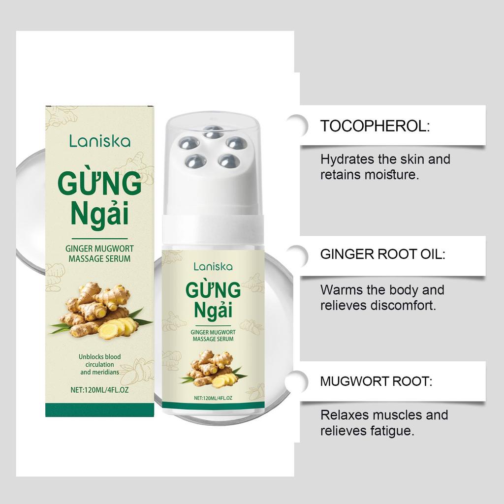 Ginger Wormwood Roller Massage Liquid, Gentle Nourish & Hydrate, Neck & Shoulder Soothing, Daily Massage Care