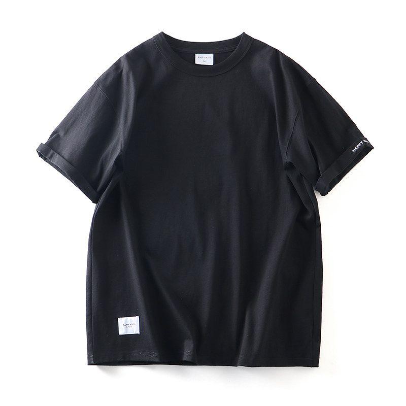 American Retro Heavy Weight Pure Cotton Short Sleeve T-Shirt Men 2024 New Arrival Trendy Base Shirt Export Export Cotton T-shirt