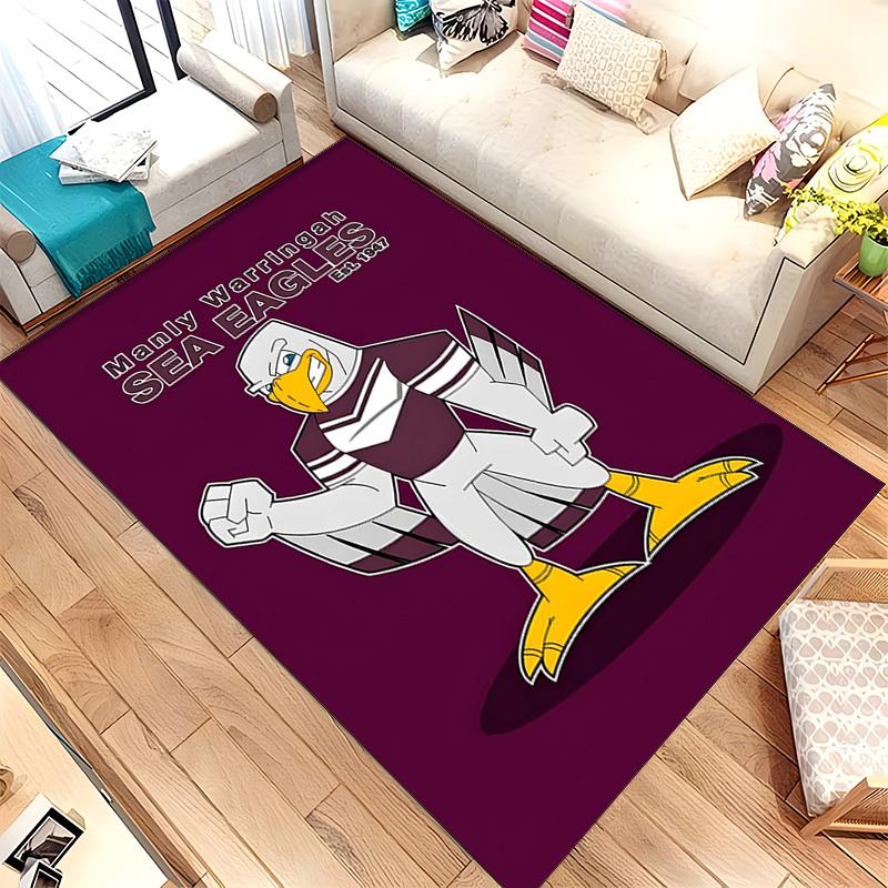 Manly Warringah Sea Eagles (23) Rug Suitable For Living Rooms Bedrooms Computer Rooms Dining Areas And Placement Under Tables And Chairs Also An Ideal