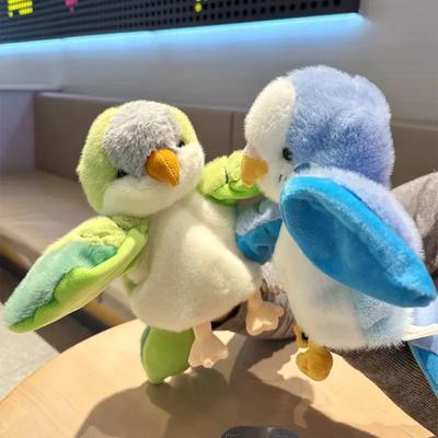 Roztomilý vták Papagáj Bábka na ruku Mäkká plyšová bábka Cosplay Plyšová Zábavná Vzdelávacia Hračka pre bábätko Hra Kawaii Kakariki Andulka