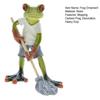 Mopping Cartoon Frog Figurine Doing Resin Statue Housework Frog Sculpture Home Office