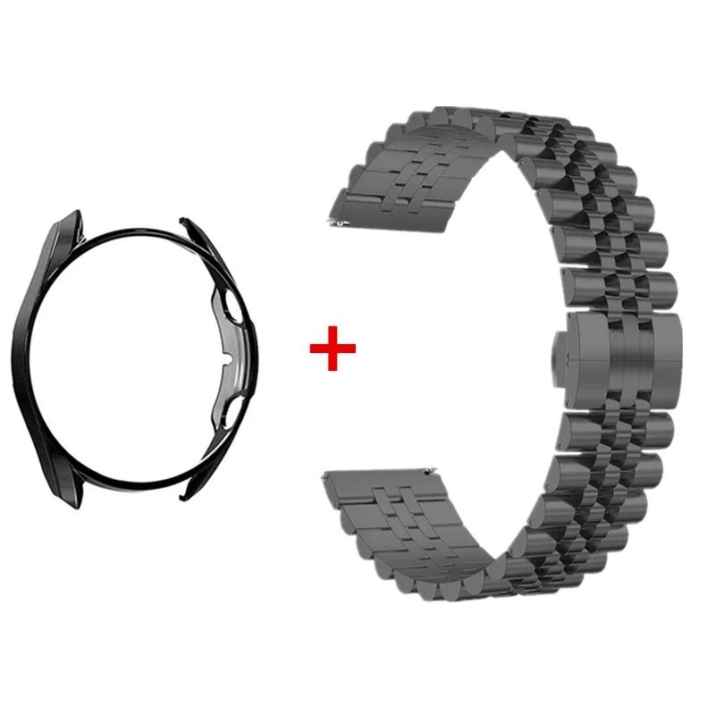 Steel Strap+ Soft TPU Case for Samsung Galaxy Watch 4 5 Pro 6 44mm 40mm 45mm Stainless Steel Bracelet 45mm 41mm 4 6 Classic
