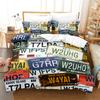 3D Digital Printing Colored Block Lattice Bedding Set Queen Size Duvet Cover Fashion Design Bed Linen