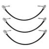15cm/ 6in 30cm Guitar Effect Pedal Instrument Patch Cable 1/4" Silver Right-angle Plug Black PVC Jacket, 6-Pack