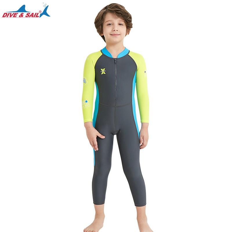 Kinder UV-Schutz Langarm Einteiler Rash Guard Badeanzug Schwimmen Tauchen Wassersport