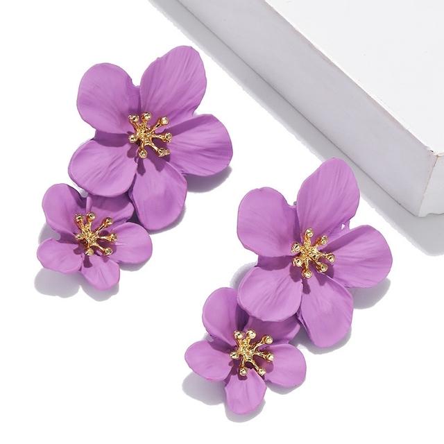 Trendy Flower Earrings Flowers Sstuds Earrings For Women Wedding Party Jewelry Boho Metal Earrings Female