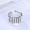 Foxanry Silver Color Creative Irregular Geometric Handmade Ring Vintage Thai Silver Party Anillos Jewelry Size Adjustable