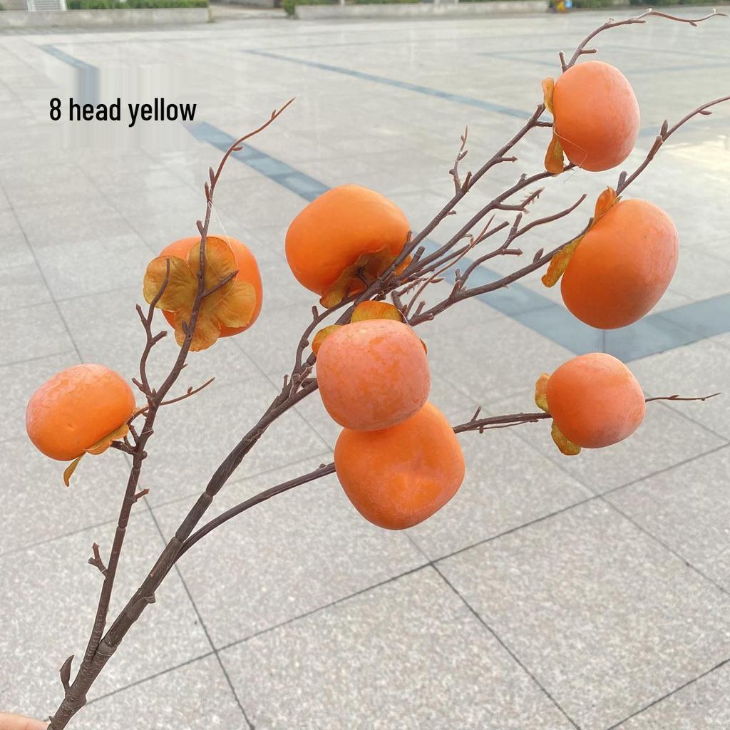 9-Head Faux Persimmon Berry Foam Home Decor Ornaments