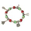 2025 2026 handmade Christmas tree beaded Tibetan silver bracelet retro cute snowman metal bracelet hand jewelry wholesale