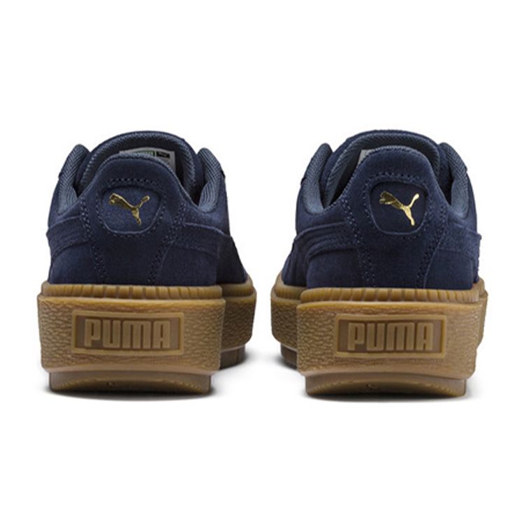 Puma Suede Platform Trace Velor Low Top Kids Sneakers Kids Sneakers Navy 366696-03