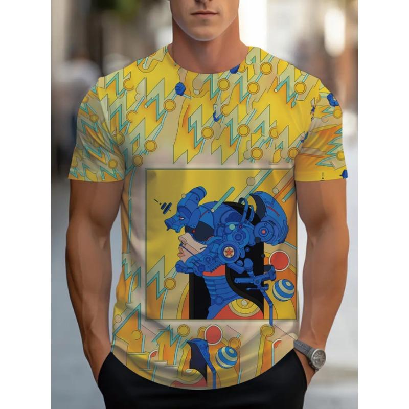 2025 Creative Brilliance 3D T-shirt Digital Printing Men's Short Sleeve Animal Printing