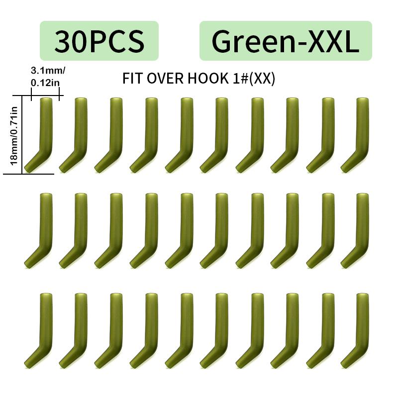 30x Carp Fishing Accessories Hook Kickers Line Aligner Size S/M/L/XL/XXL Fit For Shank Hook 1/2/4/6/8/10 Hair Rigs Tackle