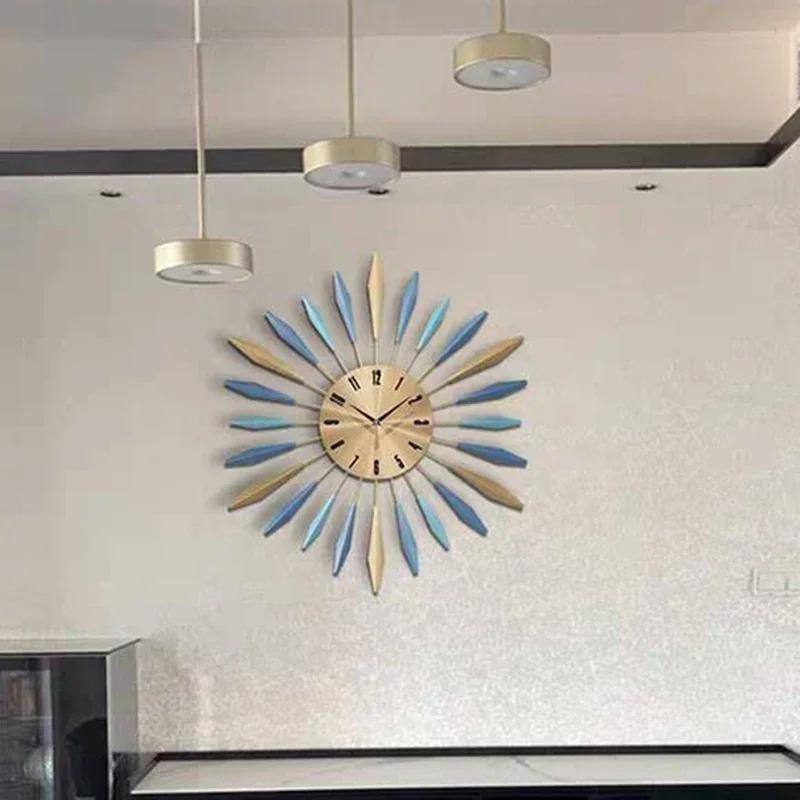 Luxury Creative Watch Wall Large Art Simple Metal Silent Home Design Watch Wall Digital Horloge Murale Wood Home DecoratioD1H1Q6