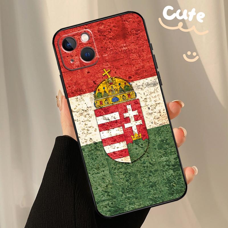 Hungary Flag Case For iPhone 13 12 11 14 15 16 Pro Max XR XS X Plus 12 13 Mini Bumper Cover Capa