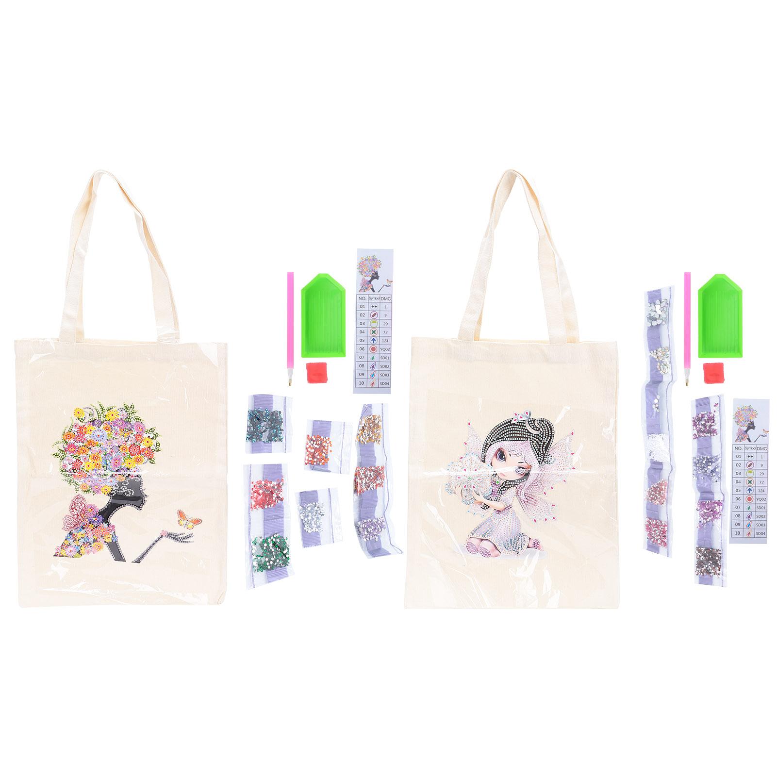 

Character Figure Pattern Tote Bag Rhinestones Painting Shopping Bag Kit